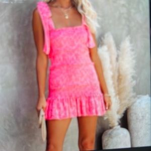 Vici Pink Tiered Ruffle Mini Dress